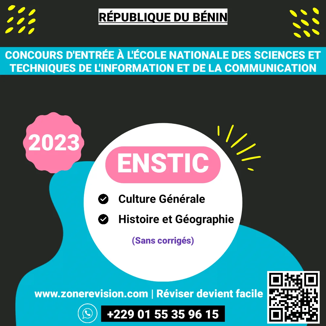 Aperçu de Concours d'entrée ENSTIC 2023 • Culture Générale et Histoire Géographie (sans corrigés)