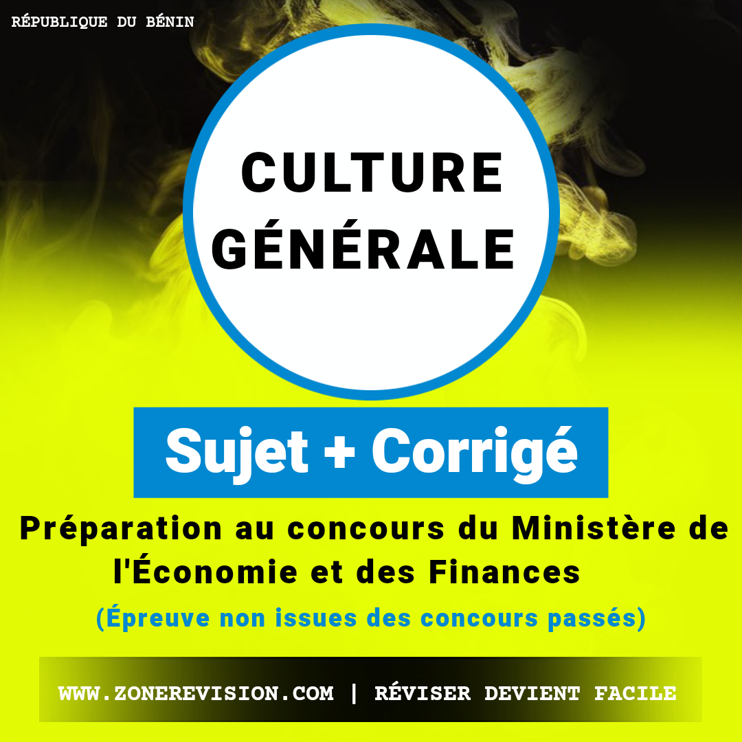 Aperçu de Culture générale • Préparation au concours du Ministère de l'Économie et des Finances