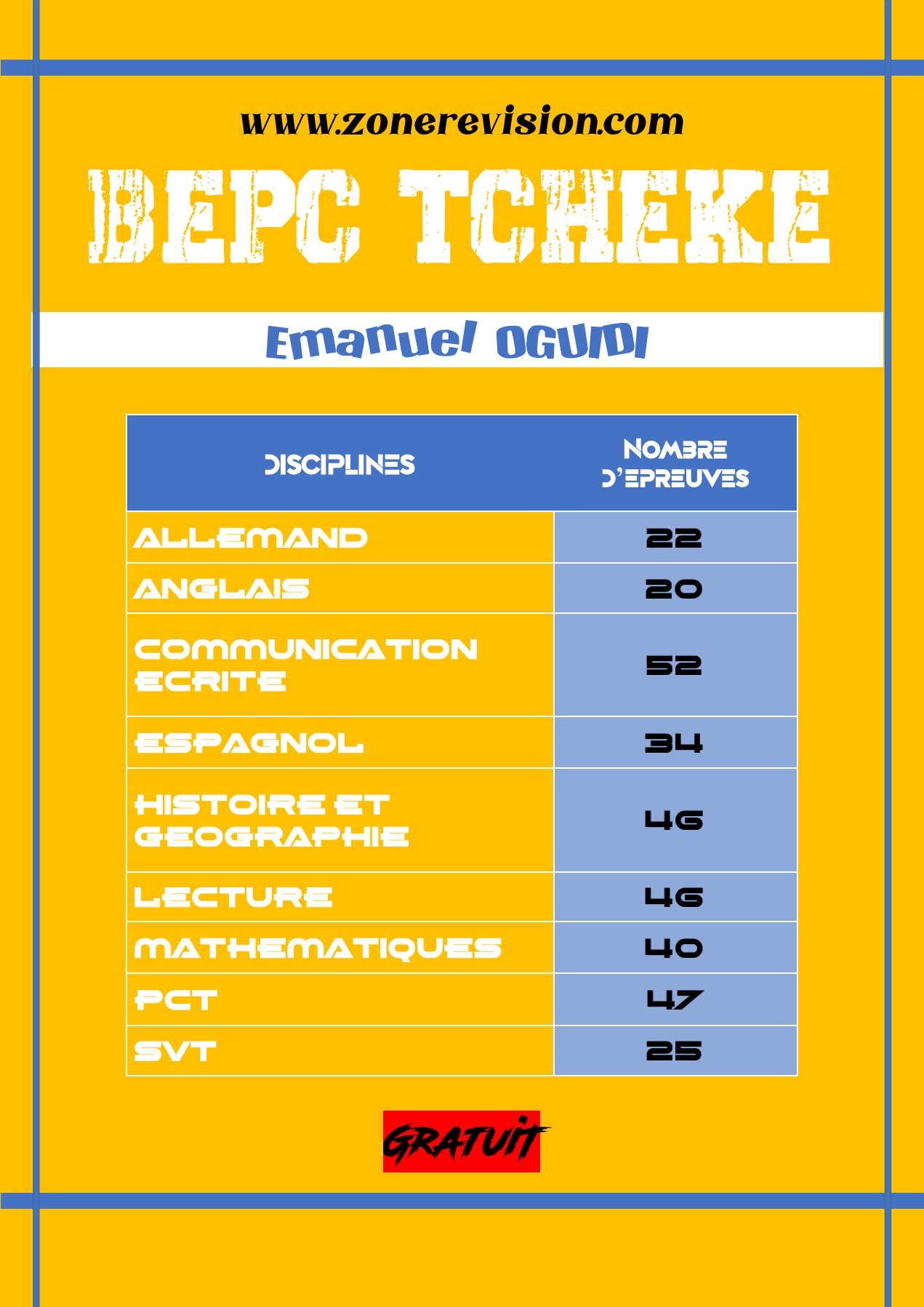 Aperçu de BEPC TCHEKE COMMUNICATION ÉCRITE 52 ÉPREUVES