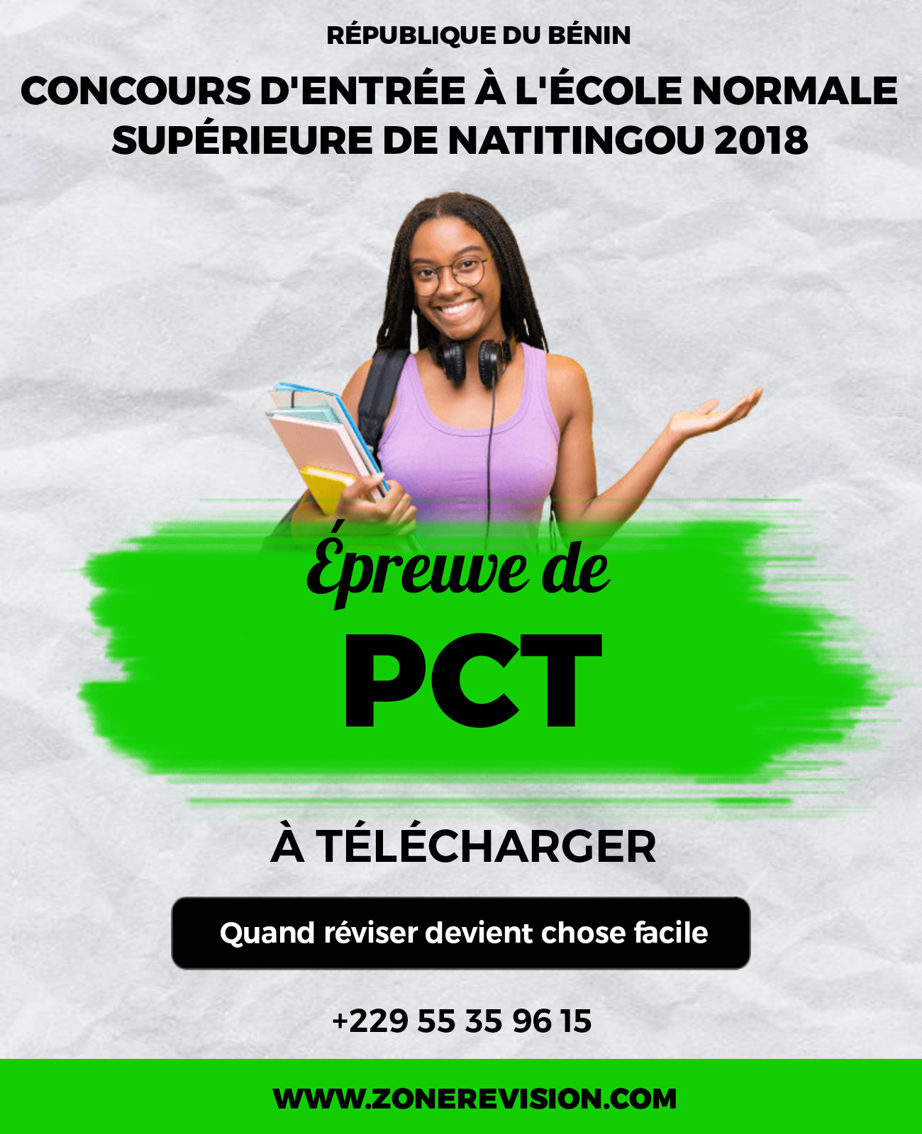 Aperçu de ÉPREUVE DE PCT ISSUE DU CONCOURS D'ENTRÉE À L'ÉCOLE NORMALE SUPÉRIEURE DE NATITINGOU 2018