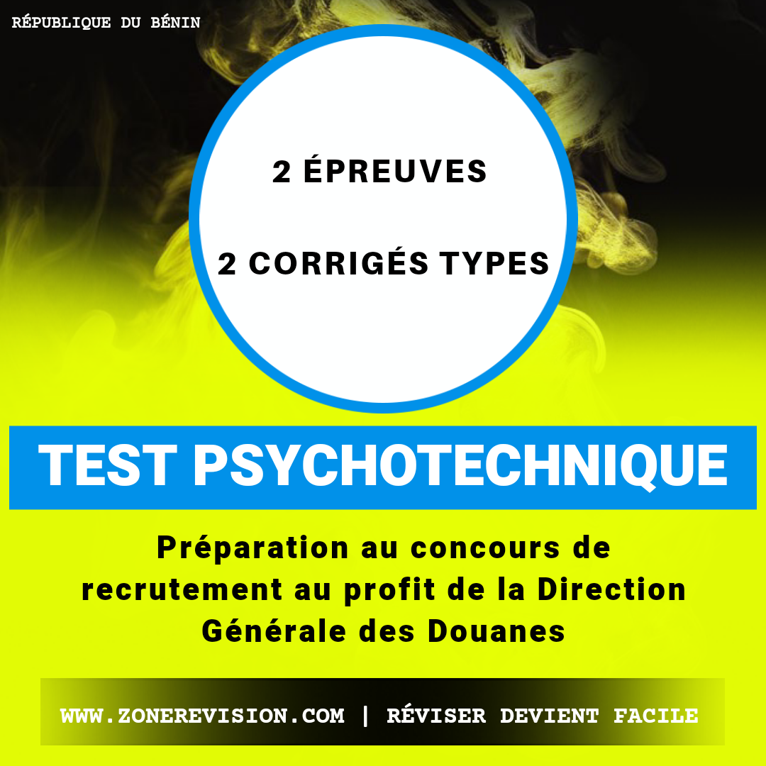 Aperçu de Test psychotechnique • 2 épreuves + corrigés types