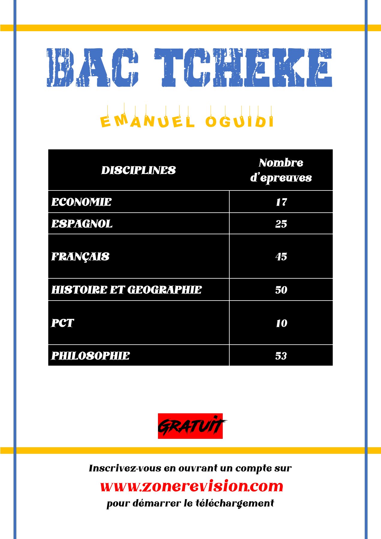 Aperçu de BAC TCHEKE FRANÇAIS  45 ÉPREUVES