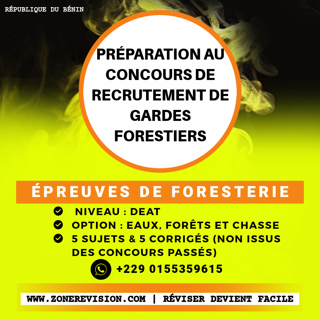 Aperçu de Foresterie (5 Sujets corrigés) • Gardes forestiers • DEAT • EFC • Contrôleurs