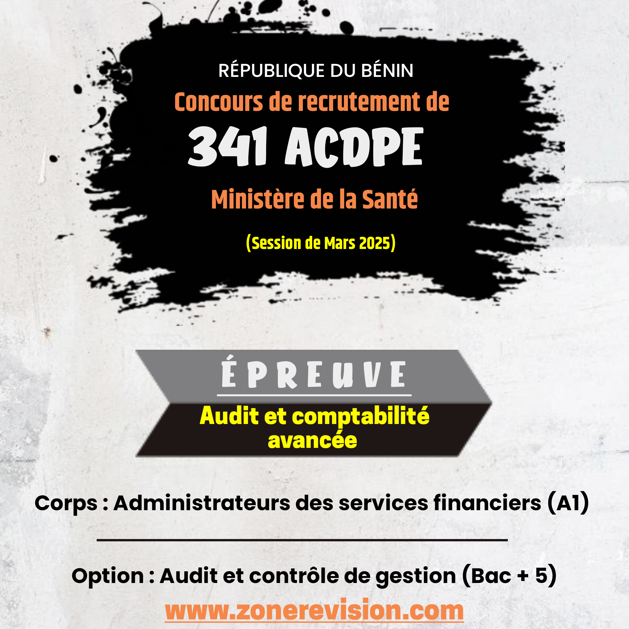 Aperçu de Concours ACDPE - MS 2024 •  Administrateurs des services financiers • Audit et comptabilité avancée