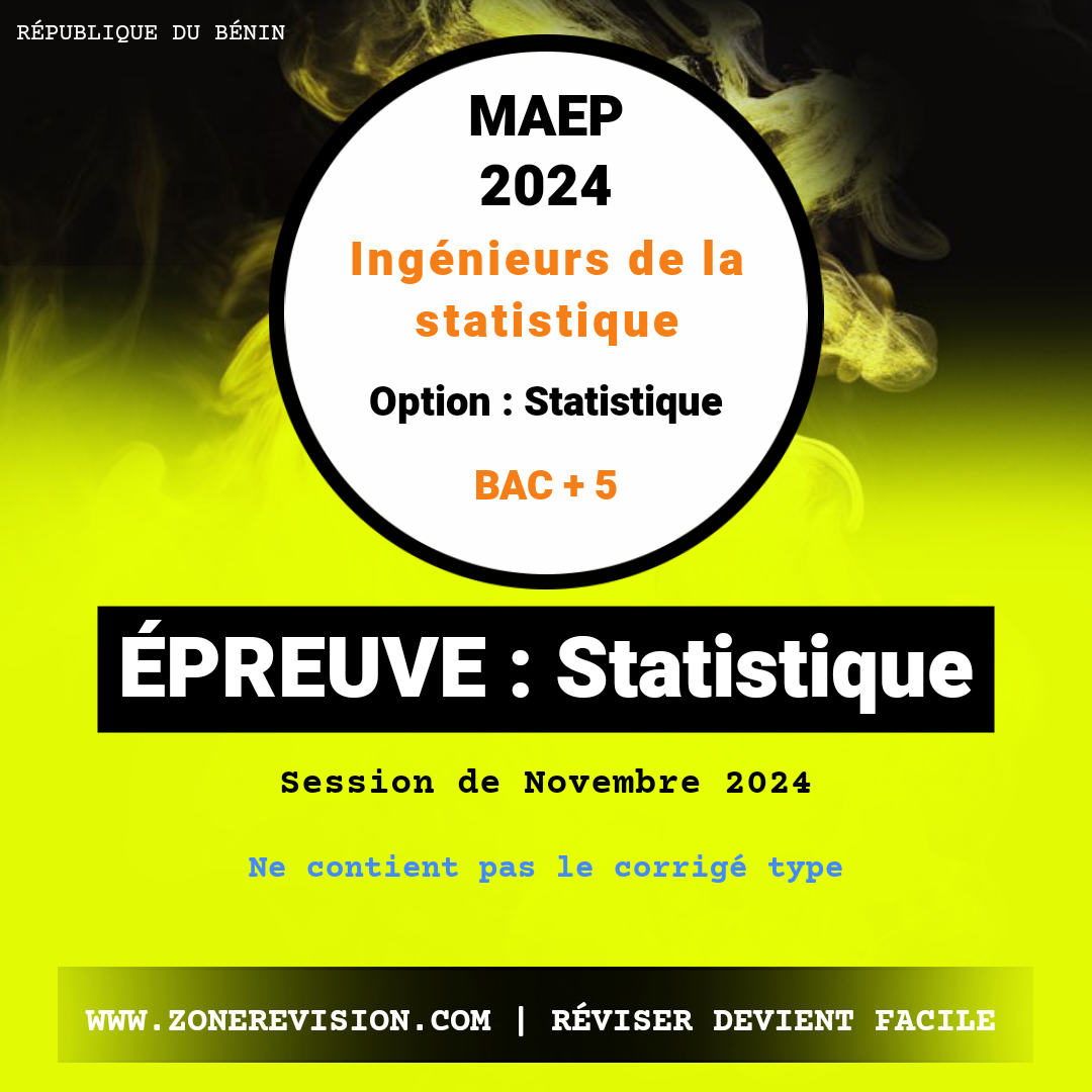 Aperçu de Concours ACDPE - MAEP 2024 •  Ingénieurs de la statistique • Option : Statistique • Bac + 5