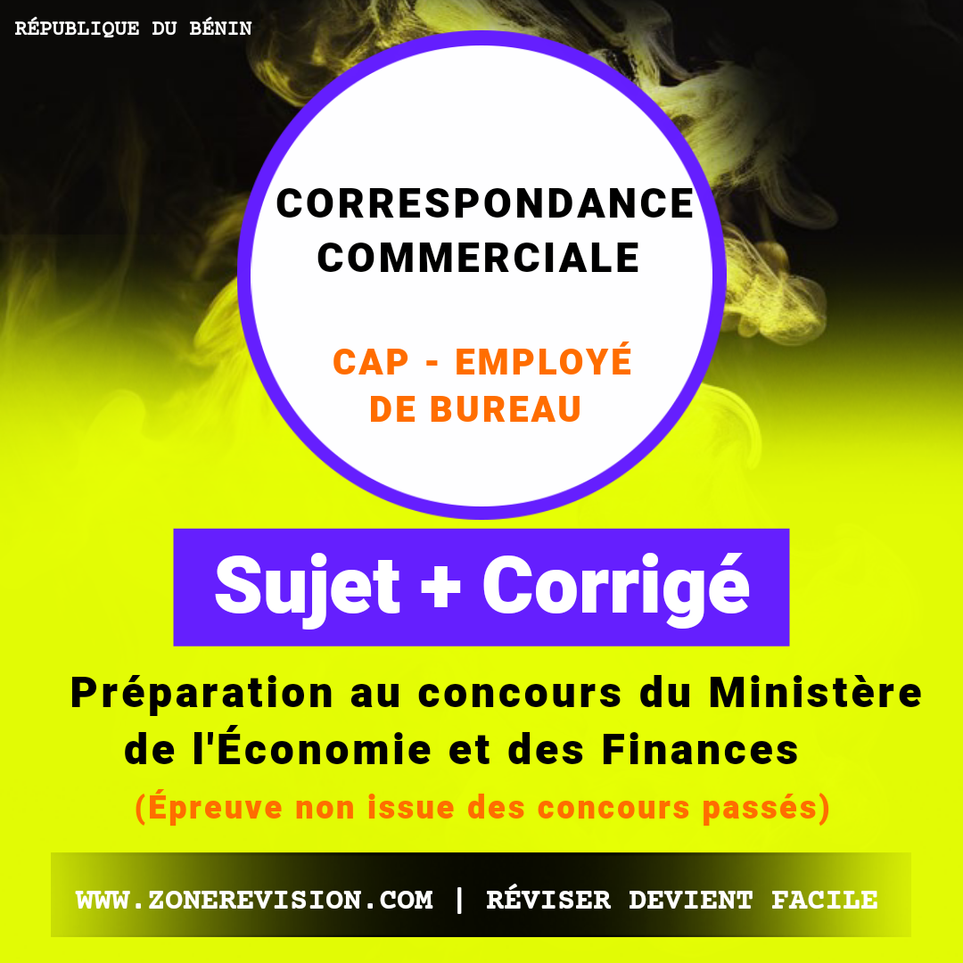 Aperçu de Correspondance Commerciale • Préparation au concours du Ministère de l'Économie et des Finances