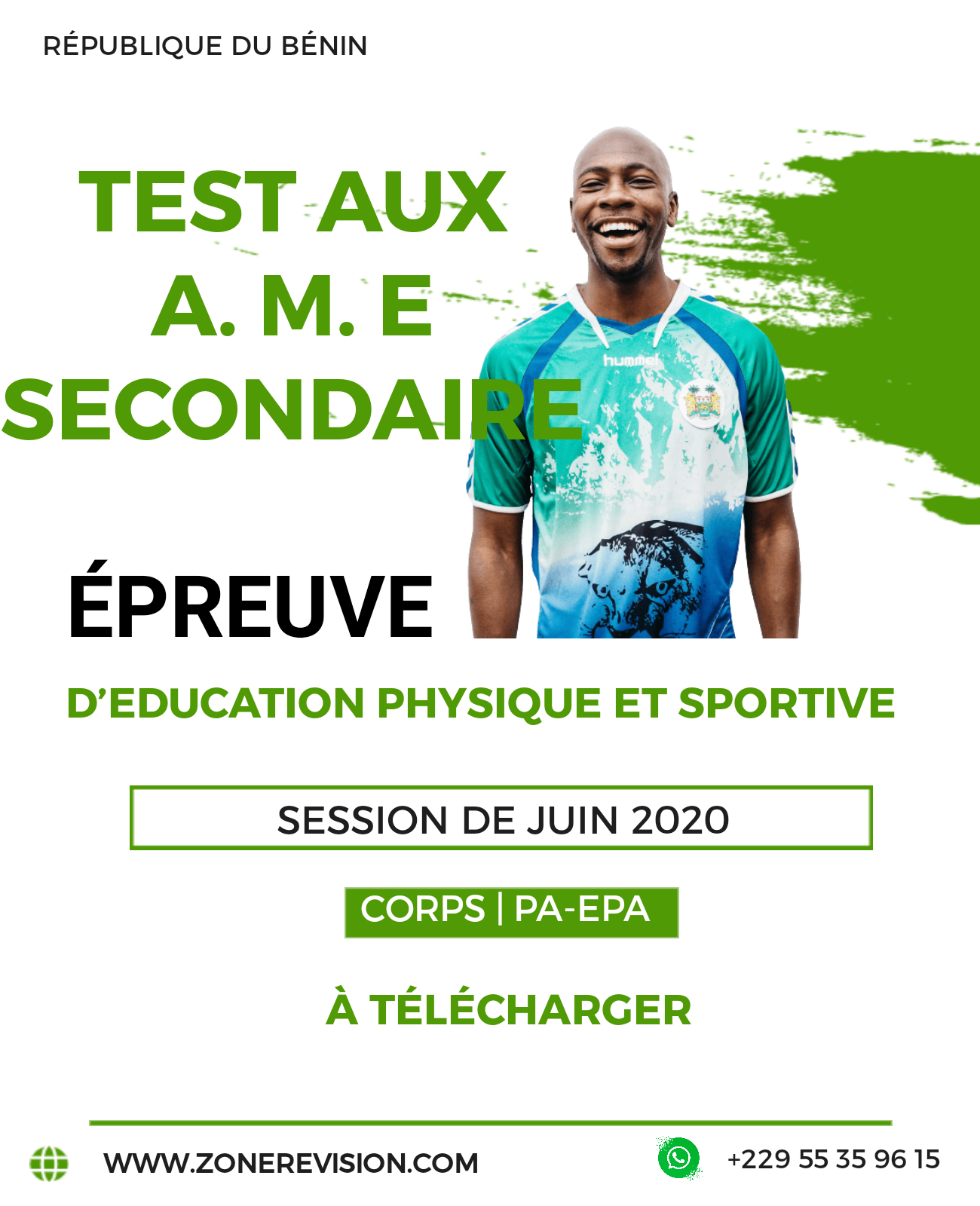 Aperçu de TEST AUX ASPIRANTS AU MÉTIER D'ENSEIGNANT (SECONDAIRE) ÉPREUVE D'EPS SESSION DE JUIN 2020