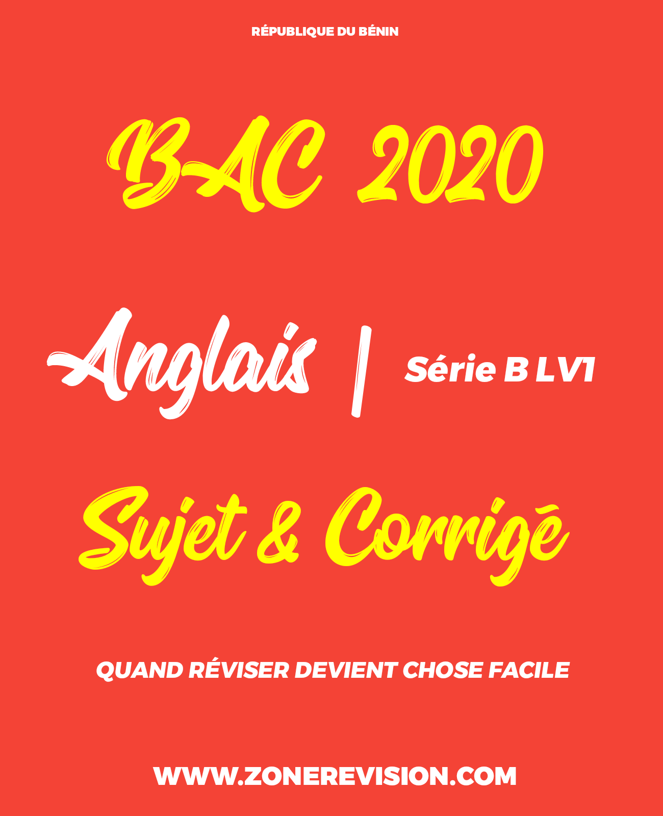 Aperçu de ANGLAIS BAC B LV1 2020 | SUJET + CORRIGÉ