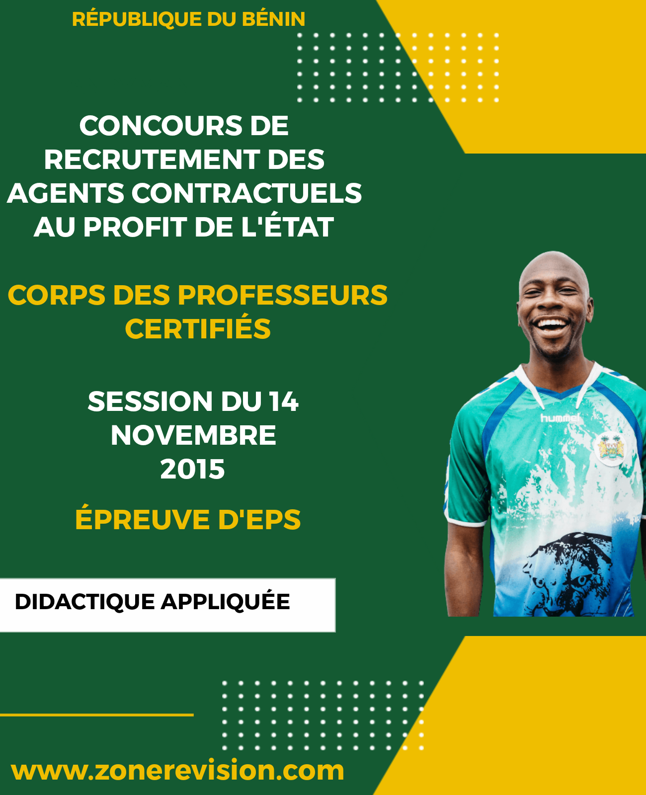 Aperçu de ÉPREUVE D'EPS (DIDACTIQUE APPLIQUÉE) ISSUE DU CONCOURS DE RECRUTEMENT DES AGENTS CONTRACTUELS 2015