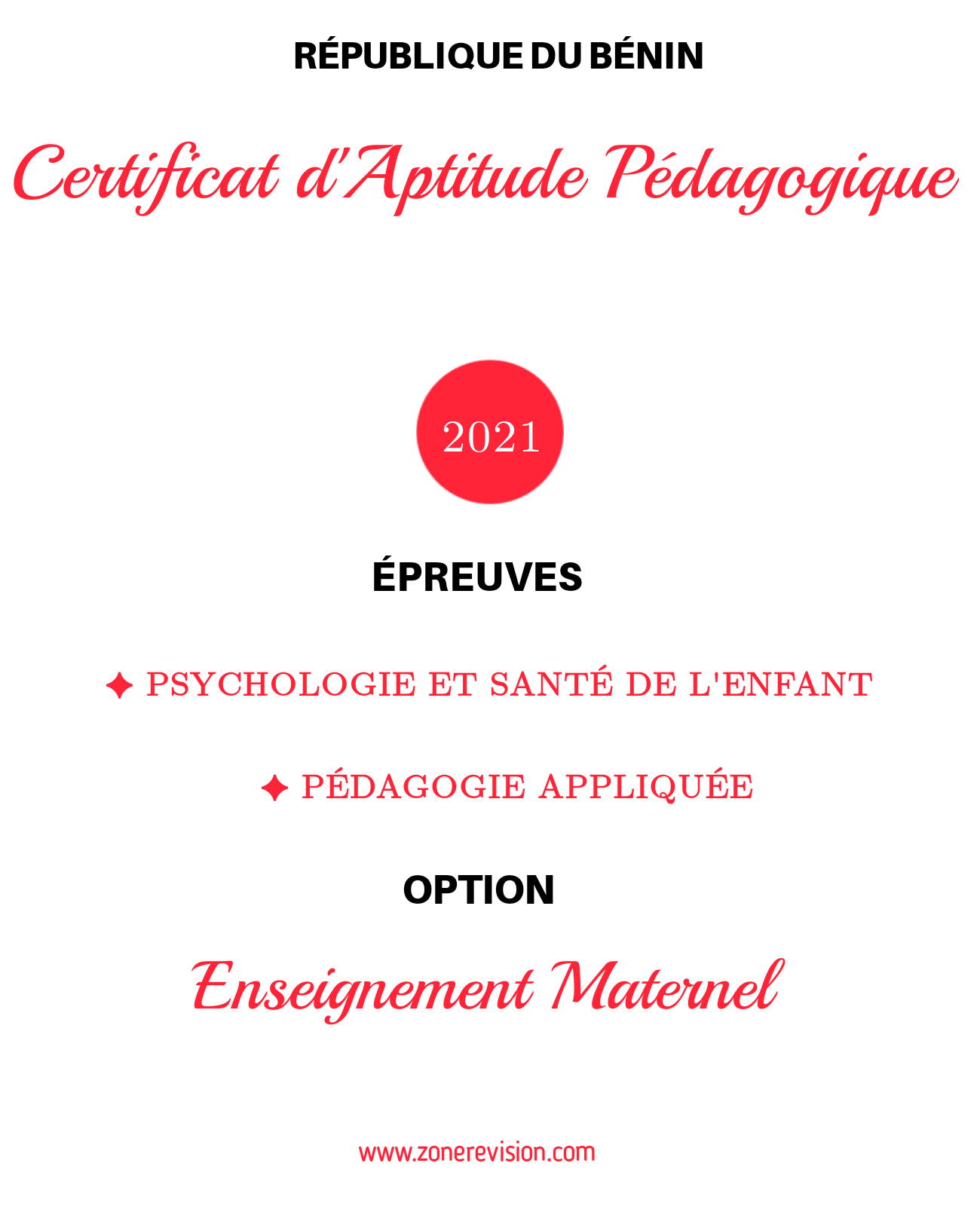 Aperçu de PÉDAGOGIE APPLIQUÉE & PSYCHOLOGIE ET SANTÉ DE L'ENFANT  |  CERTIFICAT D'APTITUDE PÉDAGOGIQUE 2021