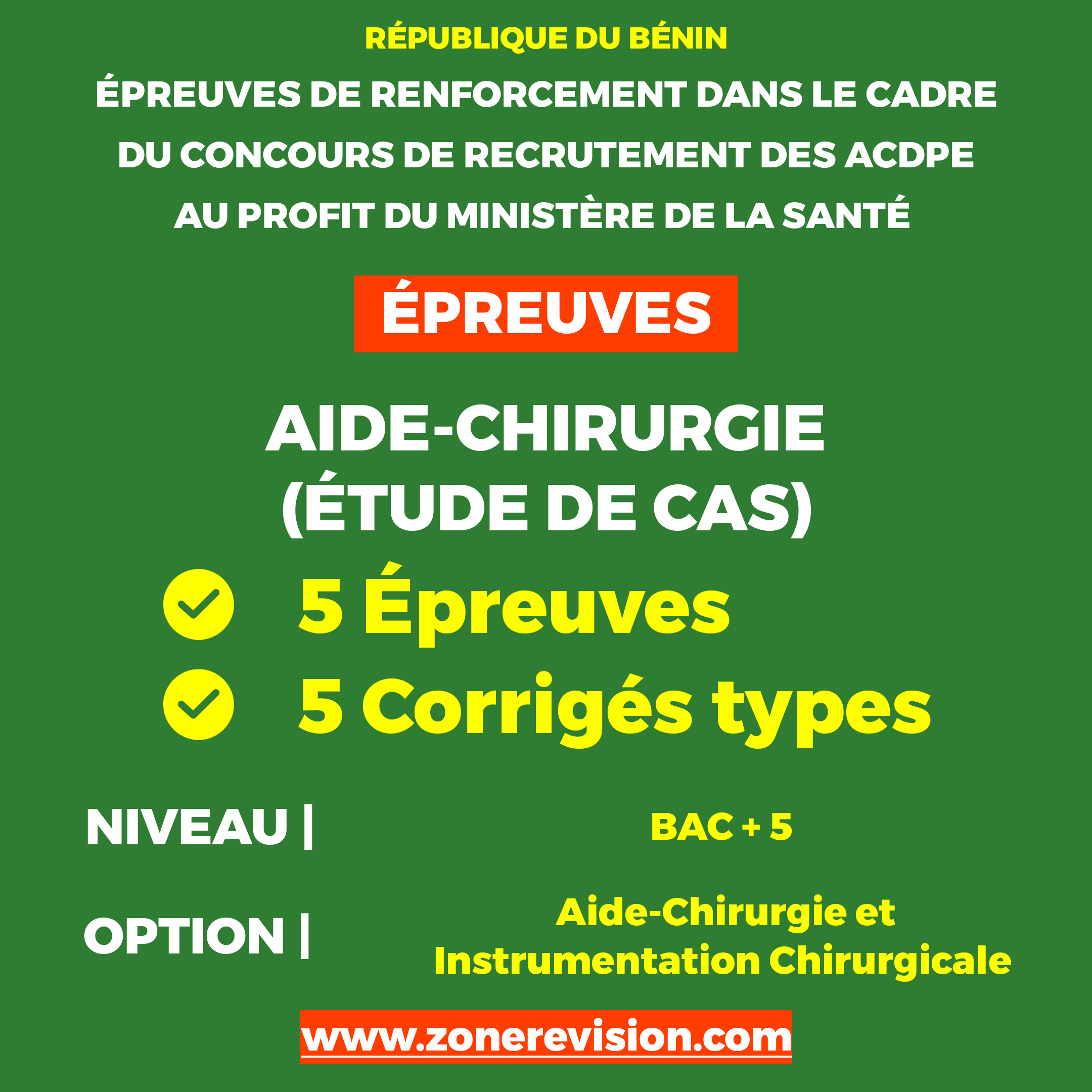 Aperçu de Aide-Chirurgie (Étude de cas) Option : Aide-Chirurgie et Instrumentation Chirurgicale BAC + 5