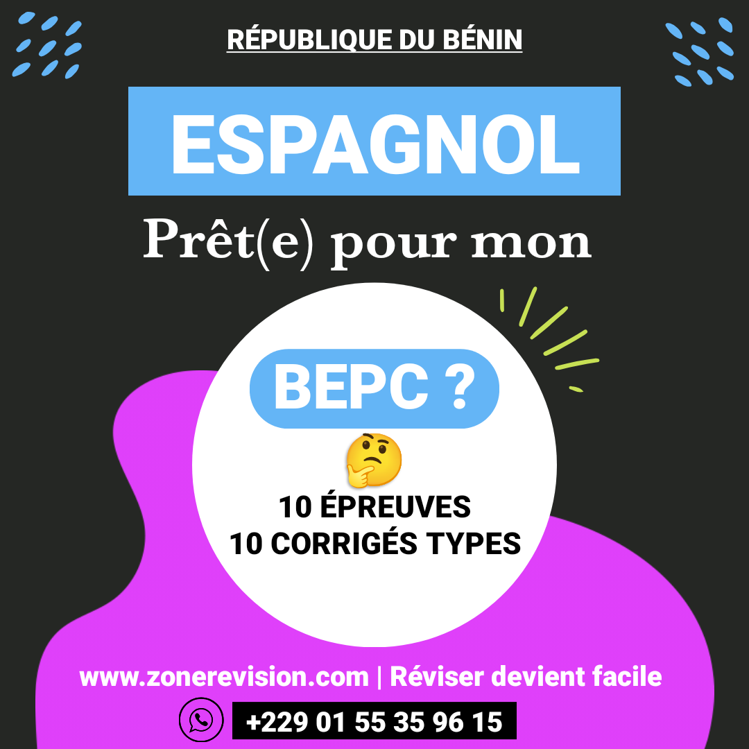 Aperçu de Prêt(e) pour mon BEPC ? 10 épreuves d'espagnol et 10 Corrigés types