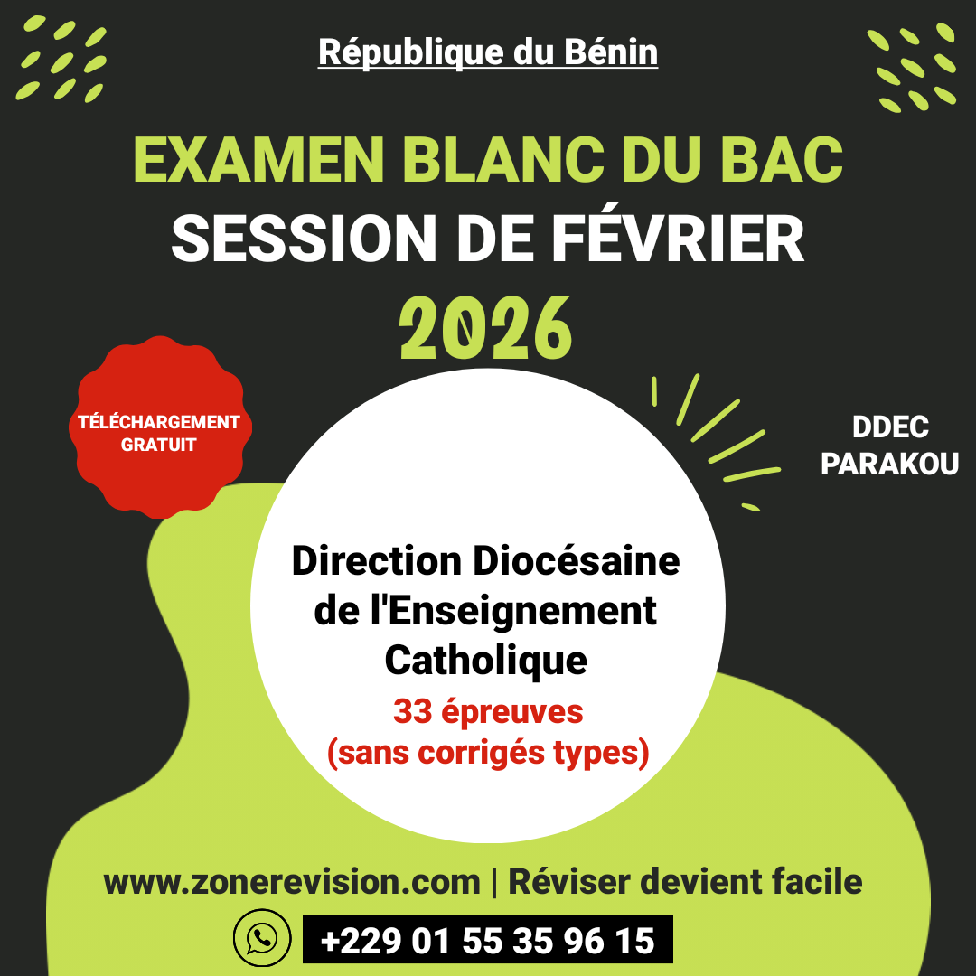 Aperçu de ‎BAC BLANC DIOCÉSAIN 2026 PARAKOU
