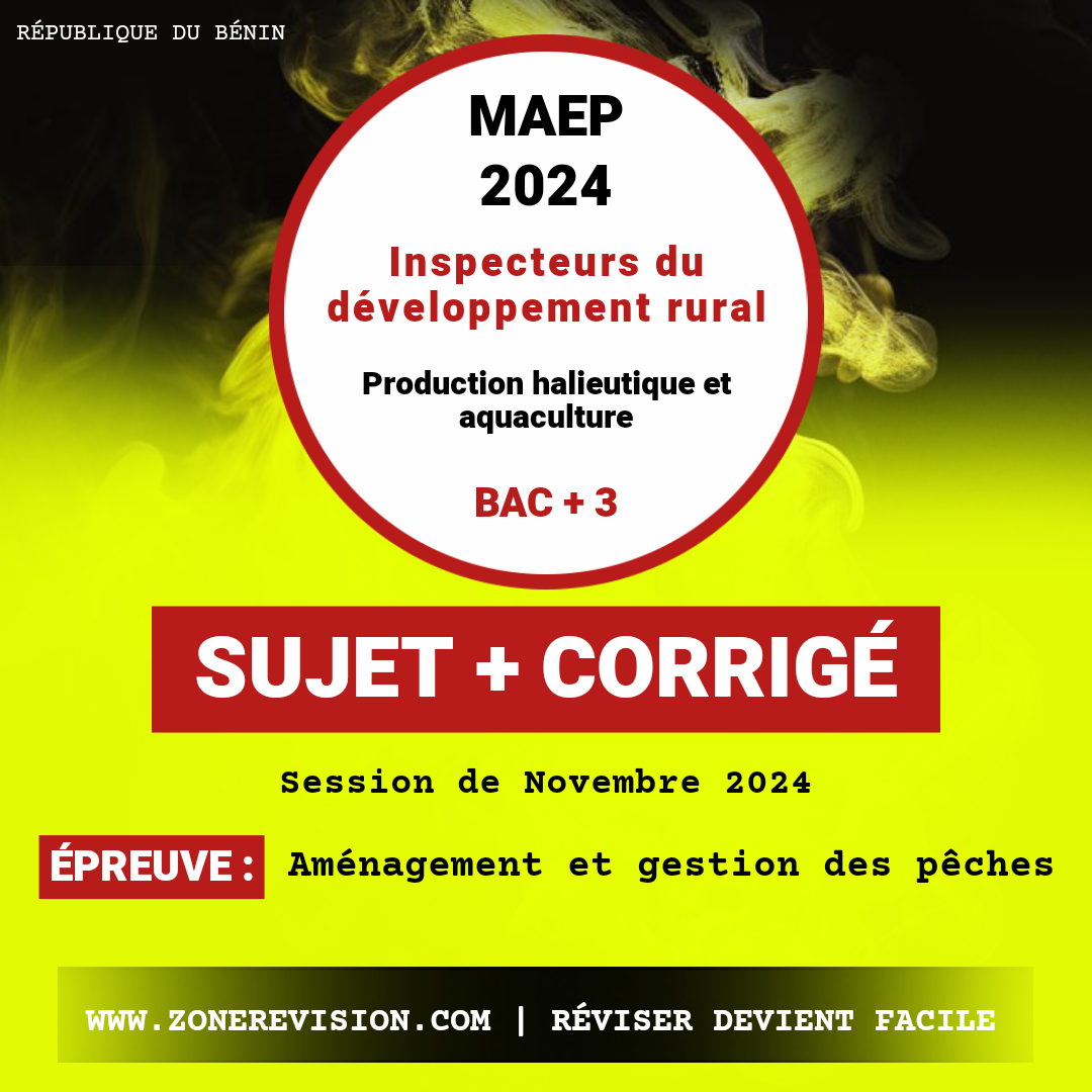 Aperçu de Concours ACDPE - MAEP 2024 • Inspecteurs du développement rural • Production halieutique et aquacul.