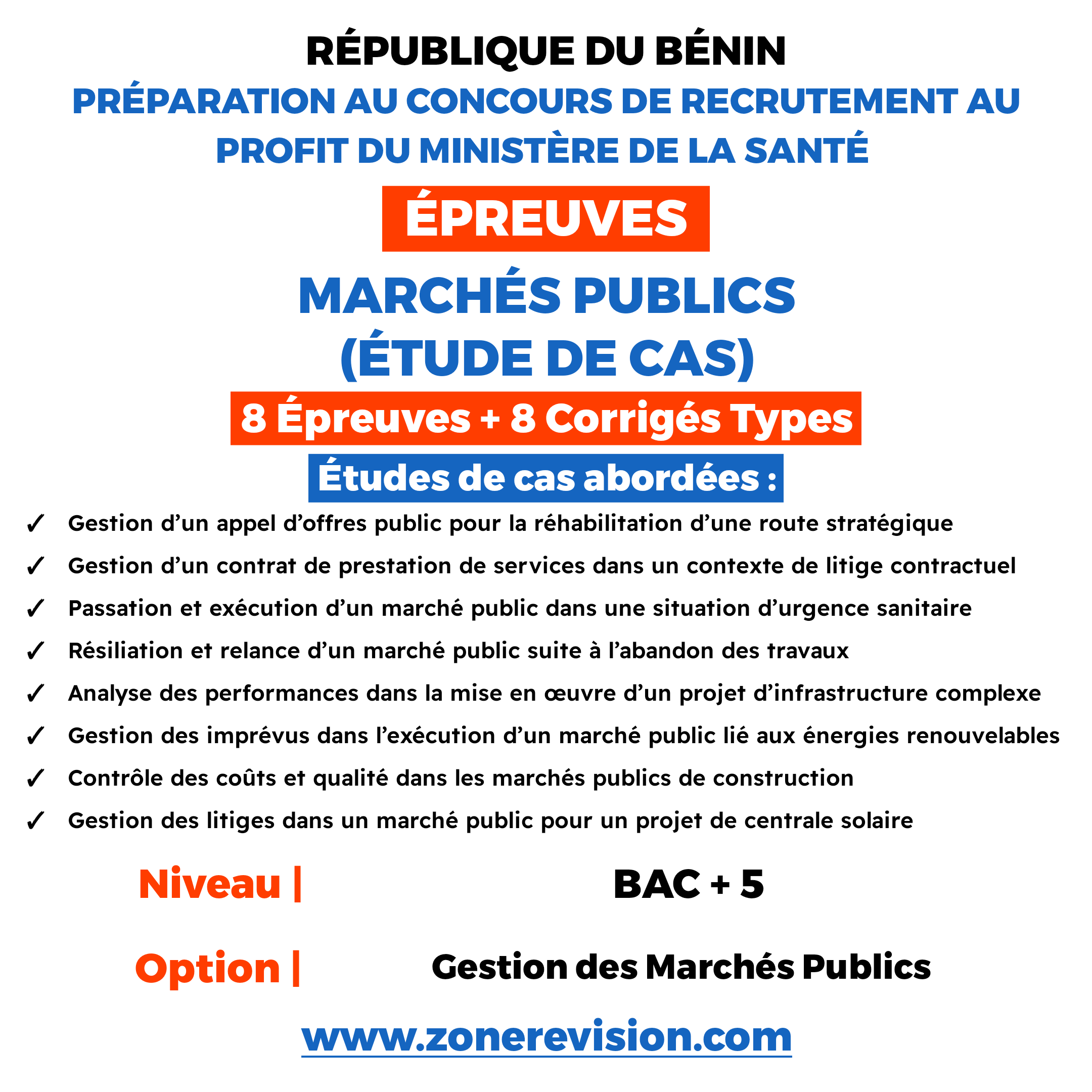 Aperçu de Marchés publics (étude de cas)  Bac +5, Gestion des Marchés Publics