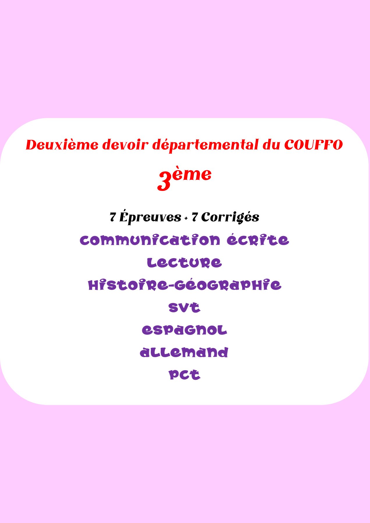 Aperçu de DEUXIÈME DEVOIR DÉPARTEMENTAL DU COUFFO