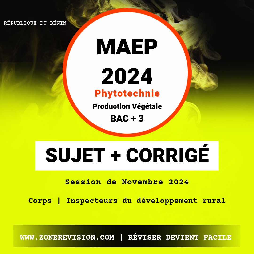 Aperçu de Concours ACDPE - MAEP 2024 | Phytotechnie | Bac + 3 | Production végétale | Inspecteurs Dév. Rural