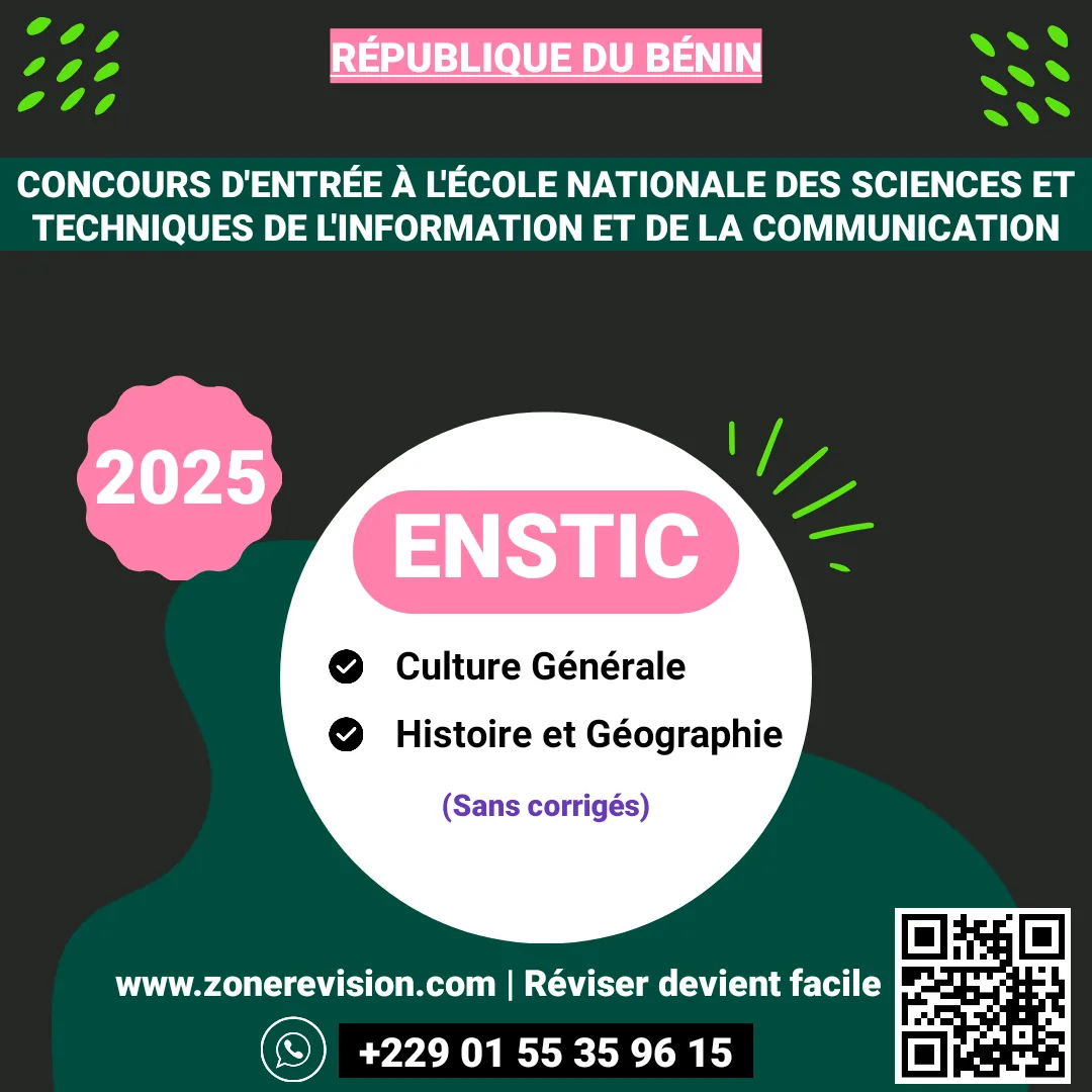 Aperçu de Concours d'entrée ENSTIC 2025 • Culture Générale et Hist-Géo (Sans corrigés types)