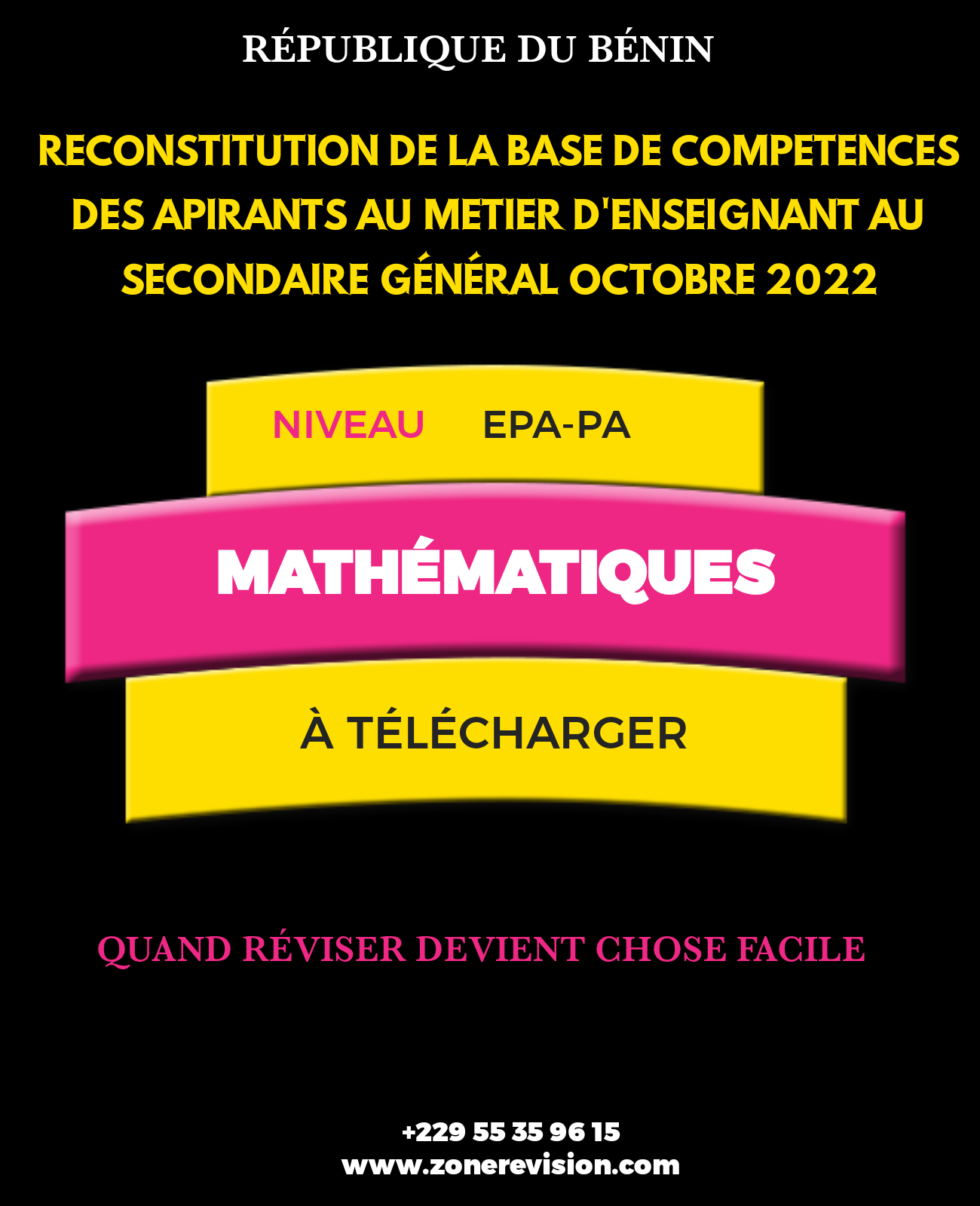 Aperçu de TEST DES APIRANTS AU METIER D'ENSEIGNANT AU SECONDAIRE OCT. 2022 | MATHS