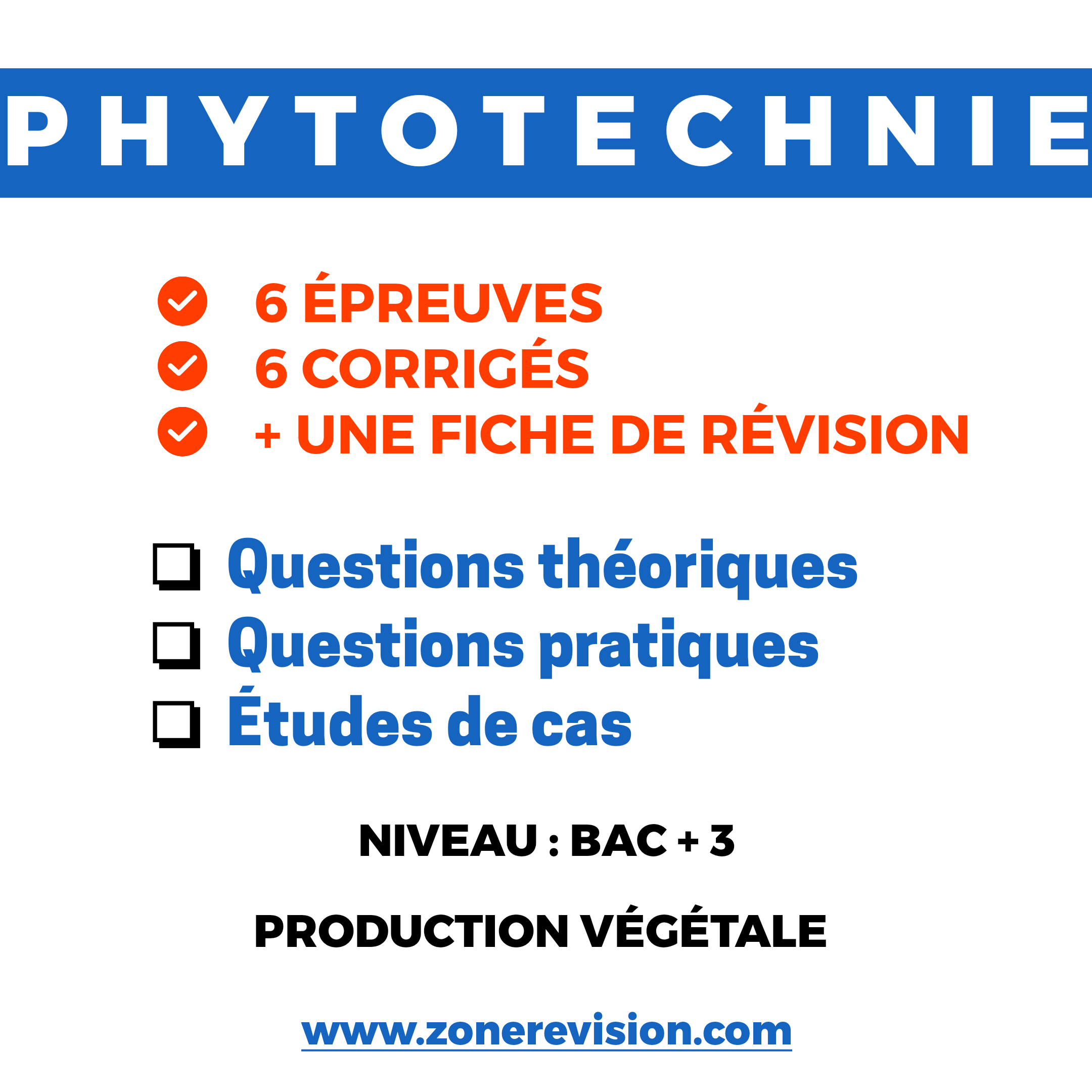 Aperçu de Phytotechnie  6 Épreuves + 6 Corrigés + 1e fiche de révision  BAC + 3 Production Végétale