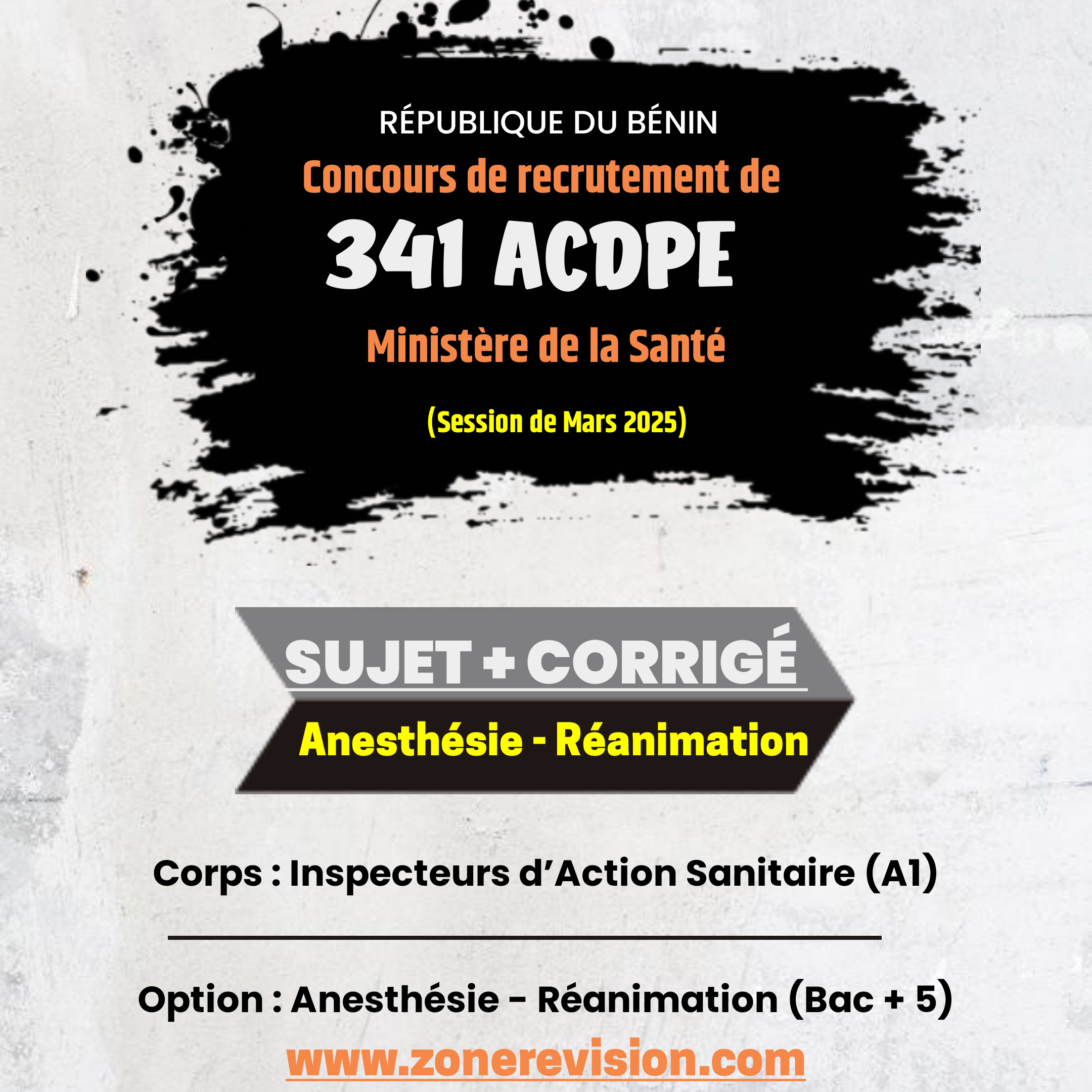 Aperçu de Concours 341 ACDPE - MS 2024 •  Inspecteurs d’Action Sanitaire (A1) • Anesthésie - Réanimation