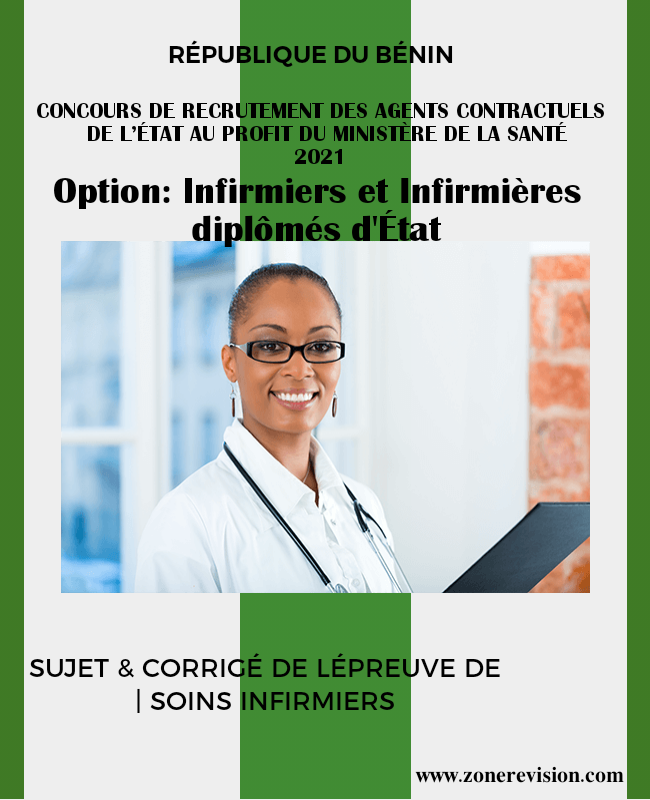 Aperçu de Concours MS ACDPE 2021 Soins infirmiers  niveau : Bac + 3  Option : Infirmiers d'État