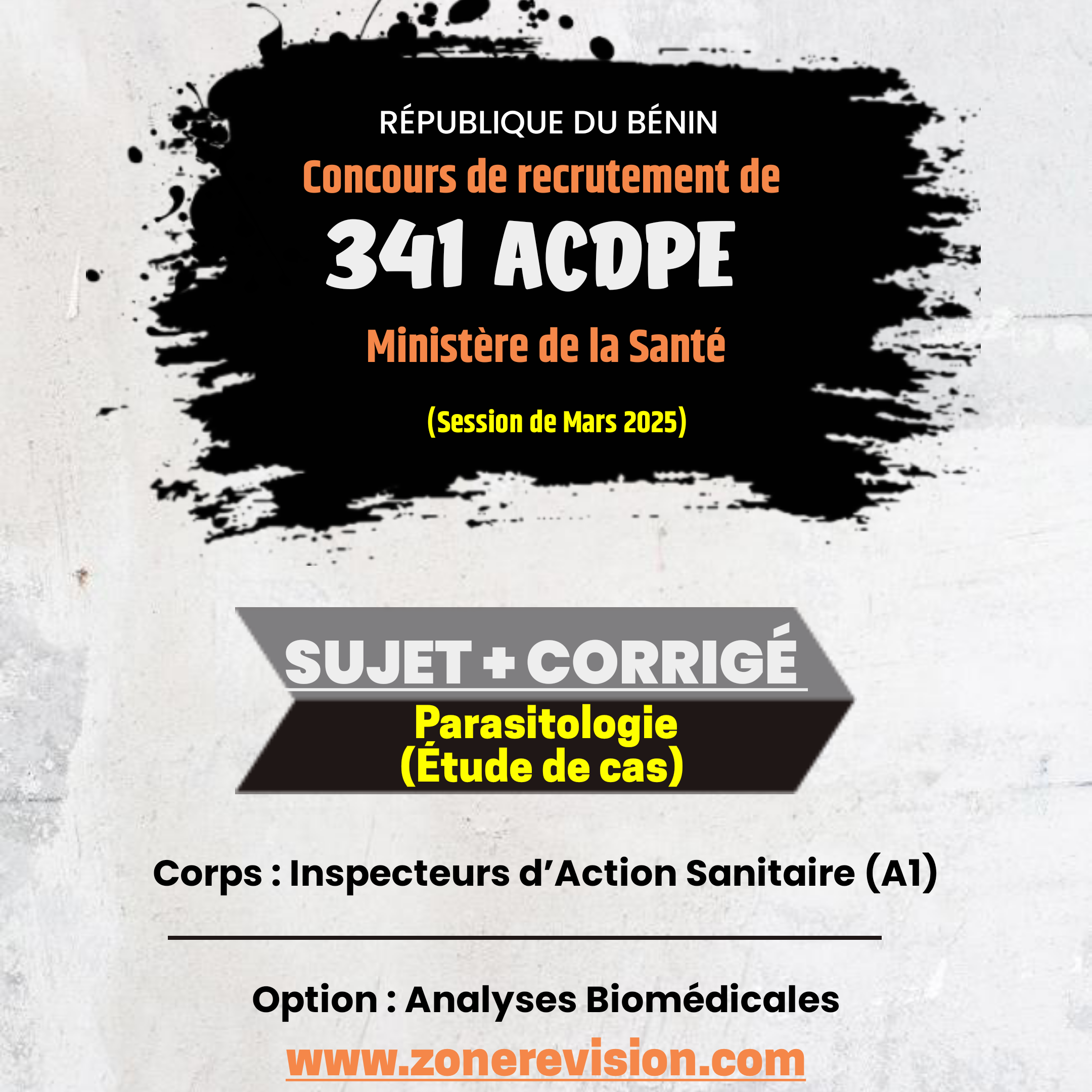 Aperçu de Concours 341 ACDPE - MS 2024 •  Inspecteurs d’Action Sanitaire (A1) • Analyses Biomédicales  • Bac+5