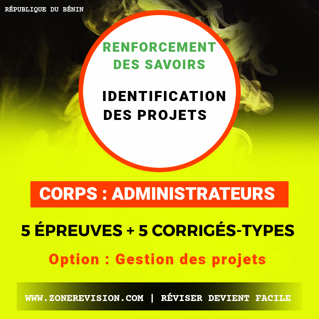 Aperçu de Identifications des projets • Corps : Administrateurs • Option : Gestion des projets