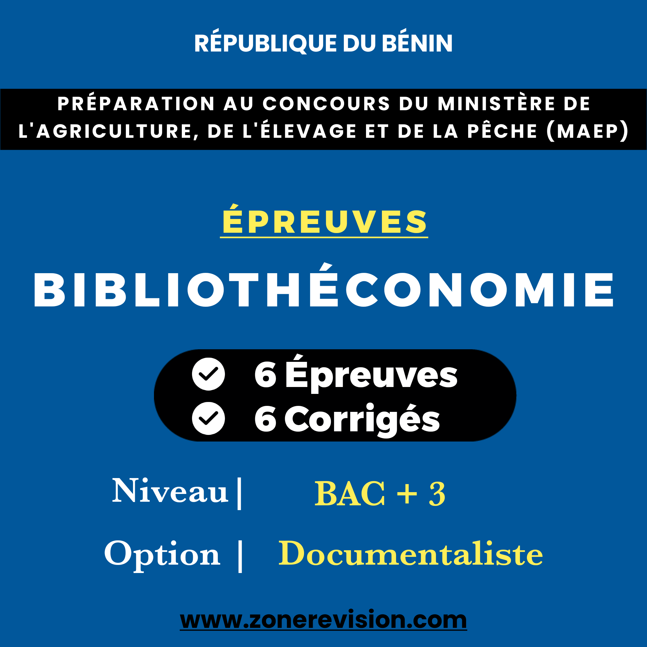 Aperçu de 6 Épreuves et Corrigés de Bibliothéconomie  Niveau : BAC + 3  Option : Documentaliste